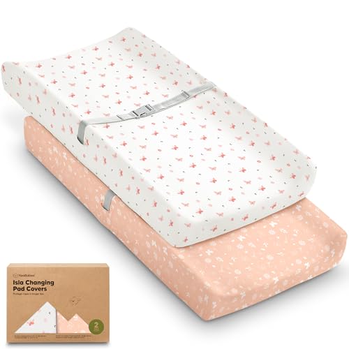 2 Pack Baby Changing Pad Cover for Girl (2 Count)