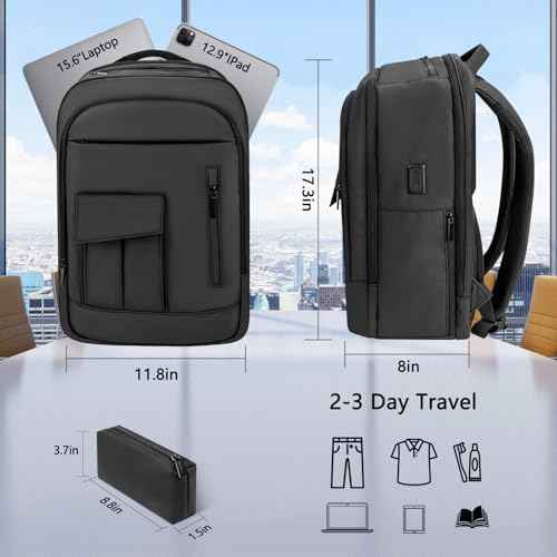 Backpack for Men Business Travel Laptop Backpack with USB Charger Lightweight Anti