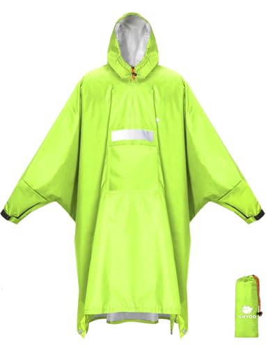 Hooded Rain Poncho for Adult Waterproof Lightweight Raincoat