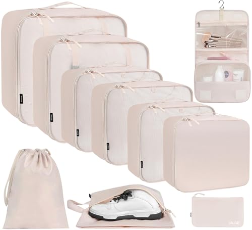 10 Set Packing Cubes Various Sizes Packing Organizer for Travel Accessories Luggage Carry On Suitcase