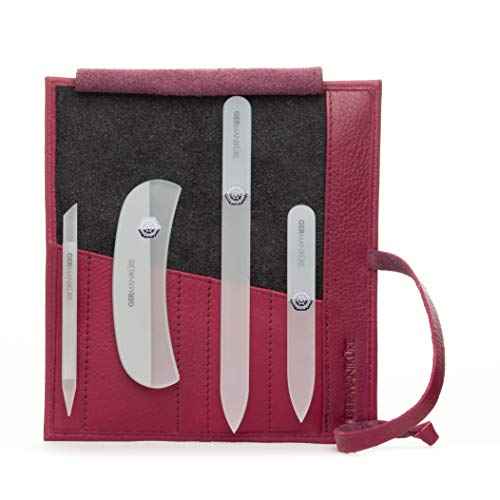 Czech Gray Crystal Glass Nail File Set