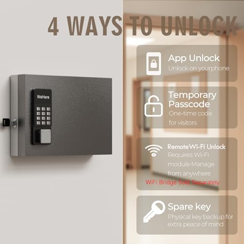 16 Key Lock Box Smart Key Organier Cabinet with Keypad & App for Office