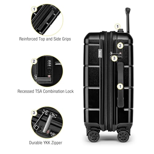 Carry On Luggage 22x14x9 Airline Approved Expandable Hardshell 20 Inch Luggage with TSA Lock Carry