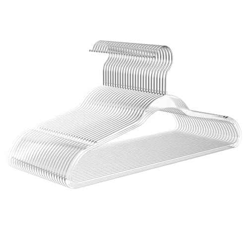 Premium Clear Invisible Acrylic Hangers (60 Count)