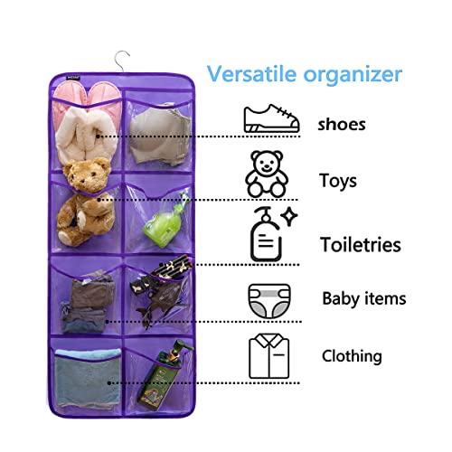 Dual Sided Hanging Closet Organizer for Socks Underwear Bra Kids Storage Organizer for Baby Clothes Toddler Shoes with 26 Pockets