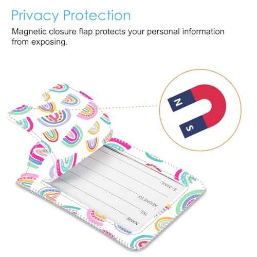 Luggage Tags Privacy Cover ID Label for Travel Bag Suitcase (2 Count)
