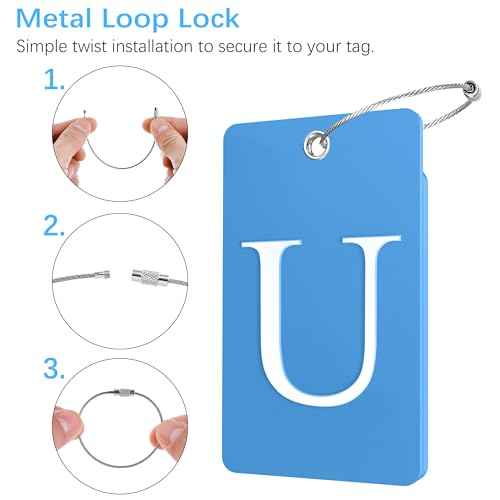 2 Pack Initial Luggage Tags for Suitcases Airplane Travel Essentials (2 Count)