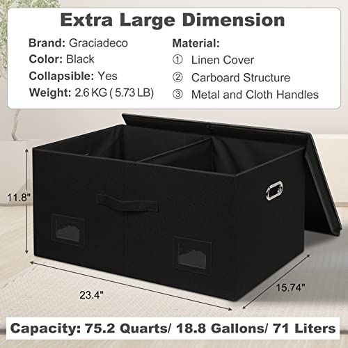 75 Quarts Extra Large Decorative Storage Bins with Lids (3 Count)