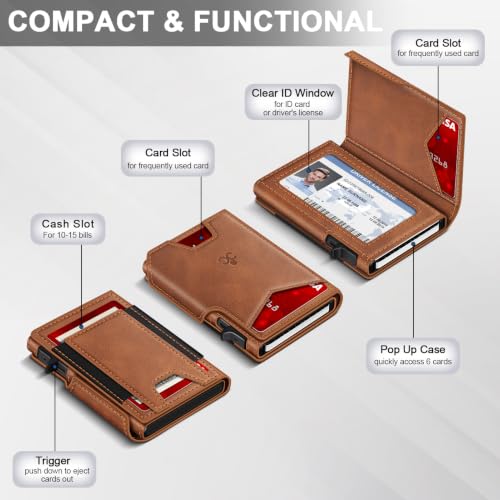 Wallet for Men Wallet with Slim Pop Up Card Holder 9 (13 Count)