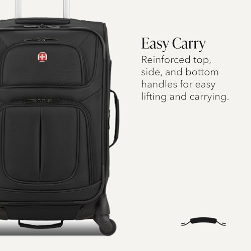 Sion Softside Expandable Spinner Luggage Durable Lightweight Travel Suitcase (2 Count)