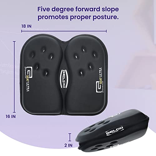 GSeat Ultra Large Gel and Foam Coccyx Seat Cushion for Back Pain Relief