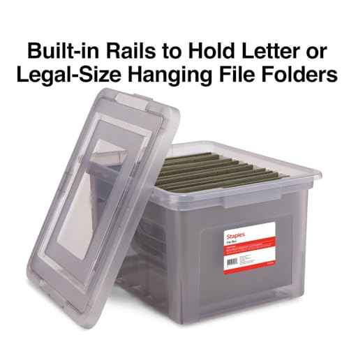 Plastic File Box with Snap Lid (4 Count)