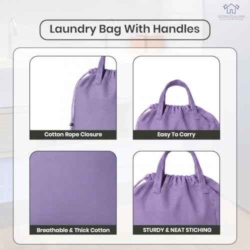 LFH Home Cotton Rich Large Premium Canvas Laundry Bag (2 Count)