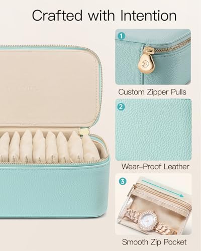 Jewelry Travel Case with Clear 12 Velvet Bags