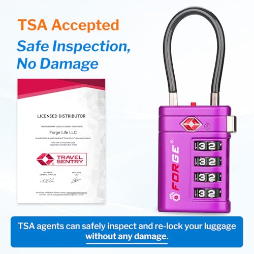 Open Alert Indicator TSA Approved Luggage Locks 4 Digit Combination TSA Travel Locks with TSA008 (2 Count)