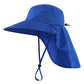 Outdoor UPF50+ Sun Hat Wide Brim Mesh Fishing Hat with Neck Flap