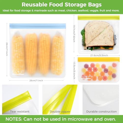 9 Pack Reusable Gallon Freezer Bags Dishwasher Safe