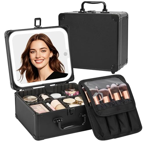 Travel Makeup Case with LED Mirror