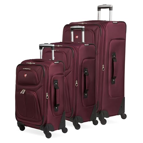 Sion Softside Expandable Spinner Luggage Durable Lightweight Travel Suitcase (3 Count)