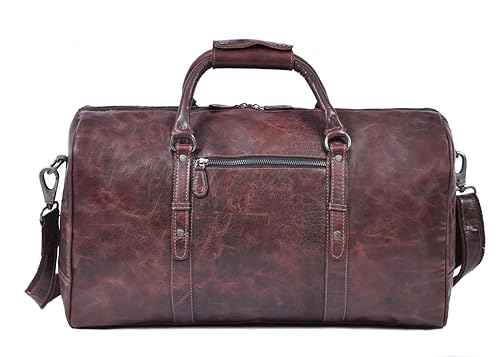 Leather Duffel Bag for Men & Women Travel