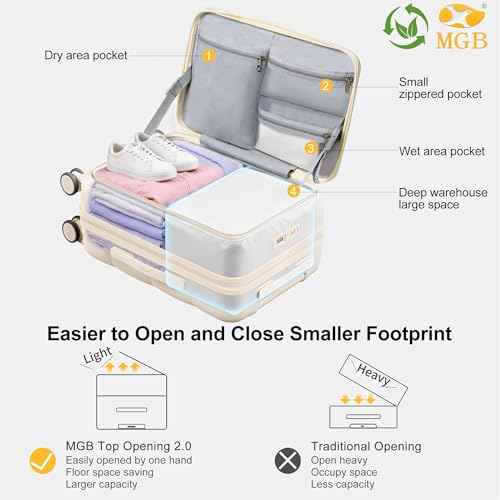 24 Inch Expandable Checked Luggage Hard Shell Suitcase