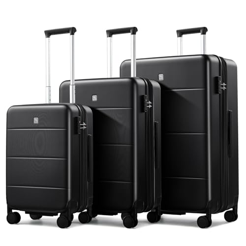 3 Piece Luggage Set Expandable Hardside Suitcases with Spinner Wheels (3 Count)