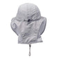 Unisex Outdoor Activities UV Protecting Sun Hats with Neck Flap Grey
