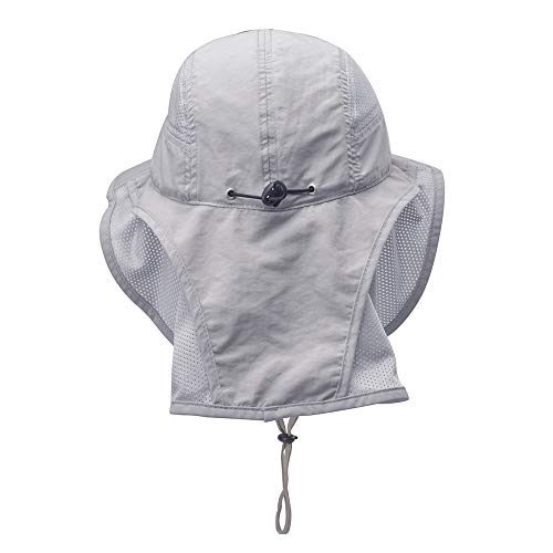 Unisex Outdoor Activities UV Protecting Sun Hats with Neck Flap Grey