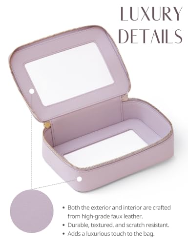 Clear Makeup Bag with Zipper Women Travel Toilrty Bag Purple Medium