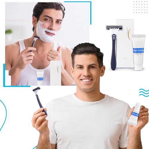 Shave Kit Bulk Travel Shaving Cream Disposable Twin Blade Razors and Cream Individually Wrapped Smooth Razor with Clear Cap Toiletries for Hotel Shelter Camping Travel Homeless (150 Count)