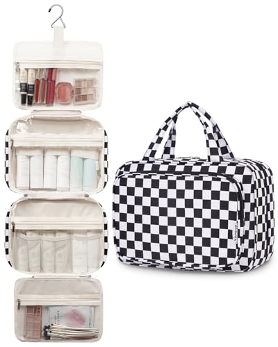 Travel Toiletry Bag for Women Large Hanging Makeup Bag Organizer Toiletries Bag for Full Size Essentials Accessories Cosmetics