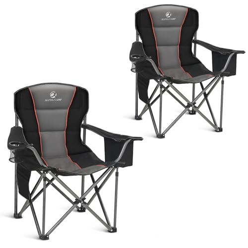Oversized Fully Padded Camping Chairs with Lumbar Support (2 Count)