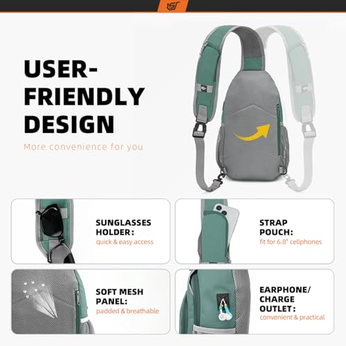 Sling Bag RFID Crossbody Sling Backpack Cross Body Shoulder Bag Travel Hiking Daypack for Women Men