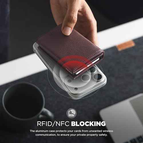 Pop up Card Wallet Minimalist Cash Wallets RFID Blocking Leather Smart Credit Card Holder with ID window for Men