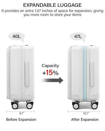 20 Inch Expandable Carry On Luggage 22x14x9 Airline Approved