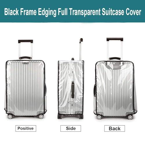 3 Piece Clear Luggage Cover Set Fits 20 24 28 Inch Suitcase (3 Count)