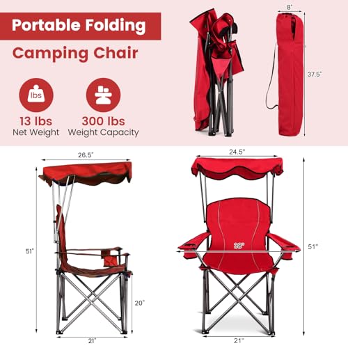 Camping Chair with Canopy Shade