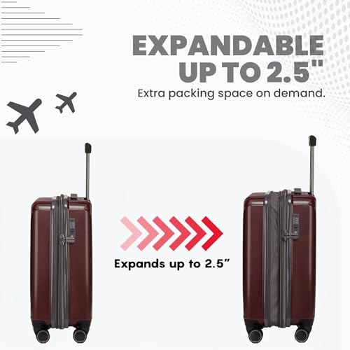 Traverse 3 Piece Carry On & Checked Suitcase Set with 360° Spinner Wheels (3 Count)