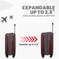 Traverse 25 Inch Expandable Hardside Upright Checked Suitcase with 360° Spinner Wheels