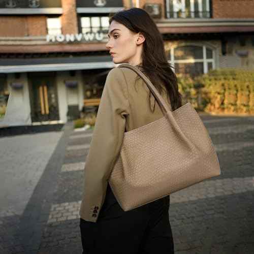Tote Bag for Women Vegan Leather Shoulder Purse Trendy Travel Bag