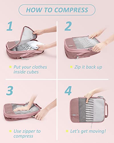 4 Set Compression Packing Cubes for Travel (4 Count)