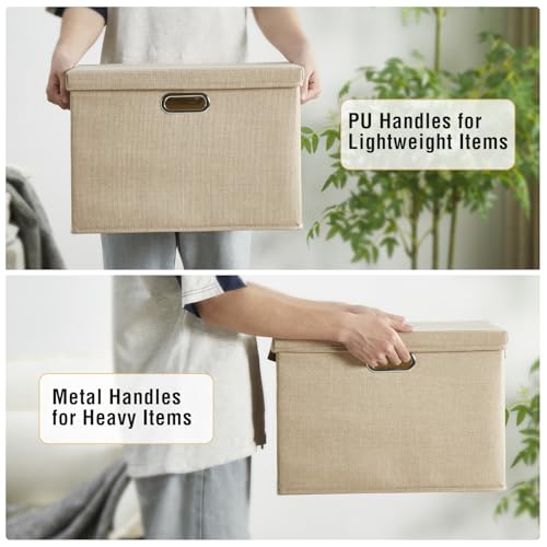 17" Large Fabric Storage Box with Lids (3 Count)