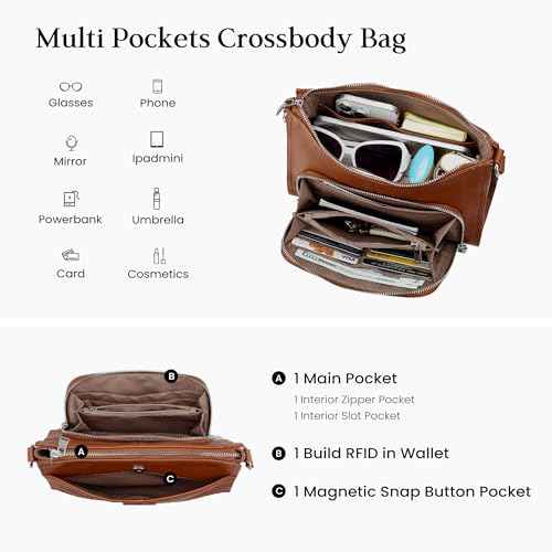 Real Leather Crossbody Bags for Women Travel Wallet Leather Purse