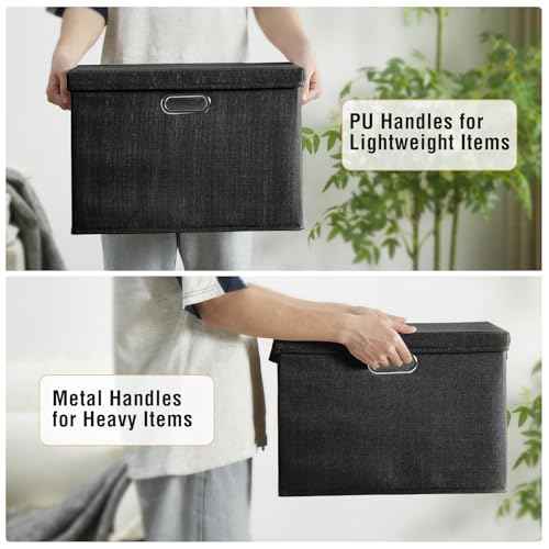 15" Fabric Storage Box with Lids (3 Count)
