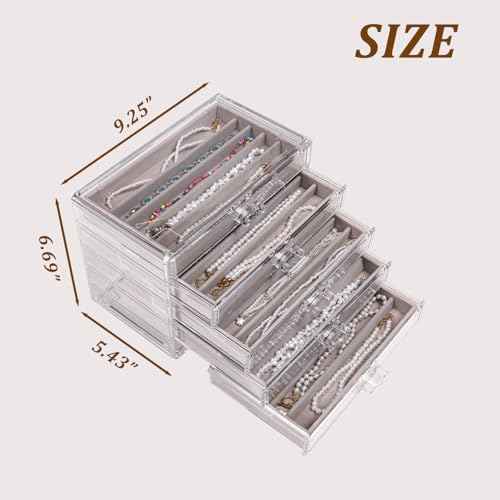 5 Drawerss Necklace Organizer Box
