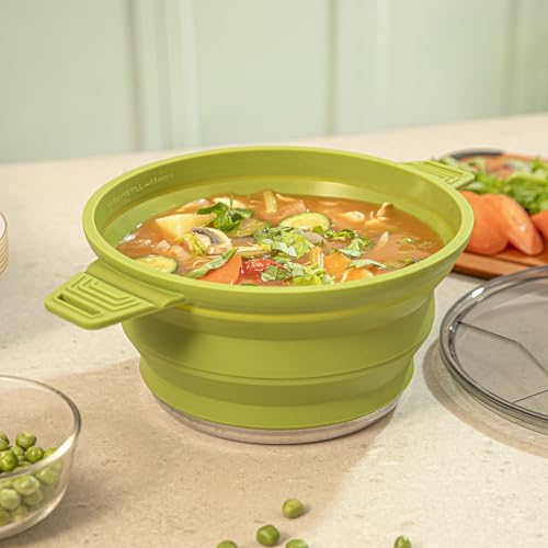 2.5L Green Silicone Collapsible Pot (20 Count)