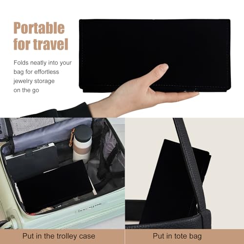 Travel Jewelry Roll Bag Portable Organizer Pouch With Grids&PVC Cover Storage Bags for Necklace