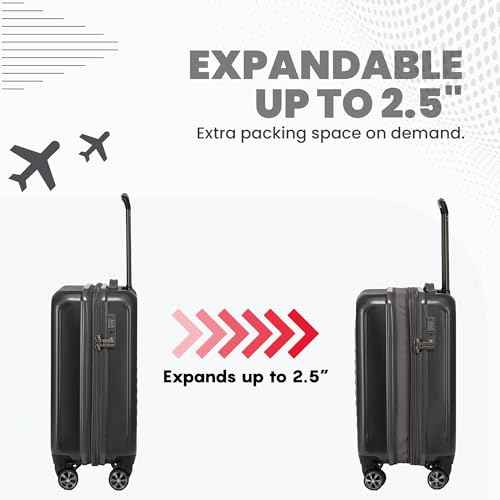 Rails Expandable Hardside Upright Suitcase with 360° Spinner Wheels (3 Count)