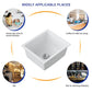 Dcolara 15 Inch White Undermount Wet Bar Sink Single Bowl Kitchen Sink Modern prep sink Granite Composite
