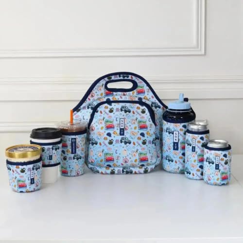 LunchTote Zippered Bag Insulated Neoprene Caddy (Fast Talker / X-Large 6.5 Quart Lunch Tote)